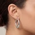 Oval Hoop Earrings Polished Puffed 14k White Gold On Model