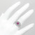 Pink Sapphire Diamond Double Halo Cocktail Ring on Hand