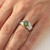 Fancy Green Diamond Men's Solitaire Ring On Hand