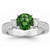 Fancy Green Diamond 3 Stone Vintage Style Engagement Ring