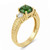Fancy Green Diamond 3 Stone Vintage Style Engagement Ring Side