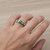 Off-Centered Fancy Green Diamond Men's Solitaire Ring On Hand