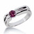 Off-Centered Purple Pink Diamond Men's Wedding Pinky Ring