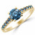 Fancy Blue Diamond Engagement Ring Yellow Gold