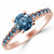 Fancy Blue Diamond Engagement Ring Rose Gold