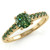 Fancy Green Diamond Engagement Ring 14k Yellow Gold