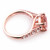 Round Peach Pink Morganite Diamond Engagement Ring Side