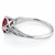 Red Garnet Solitaire Engagement Ring Vintage Style Side