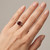 Red Garnet Solitaire Engagement Ring Vintage Style On Hand
