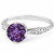 Purple Amethyst Solitaire Vintage Antique Style Engagement Ring