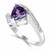 Triangular-Cut Amethyst Diamond Engagement Statement Ring Side