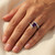 Triangular-Cut Amethyst Diamond Engagement Statement Ring On Hand