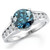 Fancy Blue Diamond Engagement Ring 18k Gold Modern Style