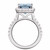 Cushion-Cut Blue Aquamarine Diamond Halo Cocktail Engagement Ring Side