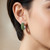 1.25ct Fancy Green Diamond Pave-Set Hoop Earrings 14k White Gold On Hand