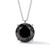 Round 2 Carat Black Diamond Solitaire Pendant Necklace
