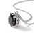 Round 2 Carat Black Diamond Solitaire Pendant Necklace Side