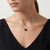 Round 2 Carat Black Diamond Solitaire Pendant Necklace On Model