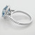 Square Cushion-Cut Blue Aquamarine Diamond Halo Ring Side