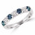 1 Carat Seven Stone Blue and White Diamond Anniversary Ring