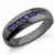 Black Diamond Blue Sapphire Wedding Ring Yellow Gold Band