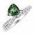 Trillion-Cut Green Tourmaline Diamond Engagement Promise Ring