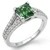 Princess-Cut Green Diamond Engagement Ring Split Design