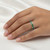 1 Carat Green Diamond Eternity Wedding Band Channel-Set Ring On Hand