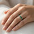 2 Carat Green Diamond Eternity Wedding Band Channel-Set Ring On Hand