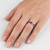 One Carat Purple Pink Diamond Channel-Set Wedding Band Eternity Ring On Model