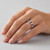 Alternating Blue Sapphire Diamond Eternity Wedding Ring On Hand