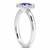 Blue Sapphire Solitaire Promise Ring Flower Design Angle