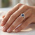 Blue Sapphire Solitaire Promise Ring Flower Design On Hand