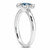 Blue Diamond Solitaire Promise Engagement Flower Ring Side