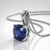1 Carat Blue Sapphire Solitaire Pendant Necklace 14k Gold Side