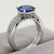 Oval Blue Sapphire and Diamond Engagement Wedding Ring Set Side