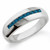 Fancy Blue Diamond Men's Wedding Band Channel-Set Ring