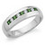 Alternating Green and White Diamond Men's Wedding Ring Channel Band