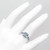 Cushion Aquamarine Twist Rope Halo Engagement Ring on Hand