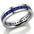 Blue Sapphire Channel-Set Men's Eternity Wedding Band Ring