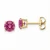 Pink Tourmaline Gemstone Stud Earrings 14k Yellow Gold