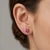 Pink Tourmaline Gemstone Stud Earrings on Model