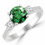 2 Carat VS1 Green and White Diamond 3-Stone Engagement Ring