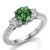 2 Carat Green and White Diamond 3-Stone Engagement Ring