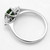 Brilliant-Cut Green and Pear-Cut White Diamond 3-Stone Engagement Ring Side
