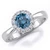Fancy Blue Diamond White Halo Engagement Ring