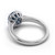 Fancy Blue Diamond White Halo Engagement Ring Side