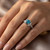VS1 Fancy-Blue Diamond Unique Engagement Ring On Hand
