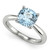 Cushion-Cut Blue Aquamarine Solitaire Engagement Ring