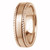 Beaded-Edge Satin 18k Rose Gold Wedding Ring Comfort-Fit Band